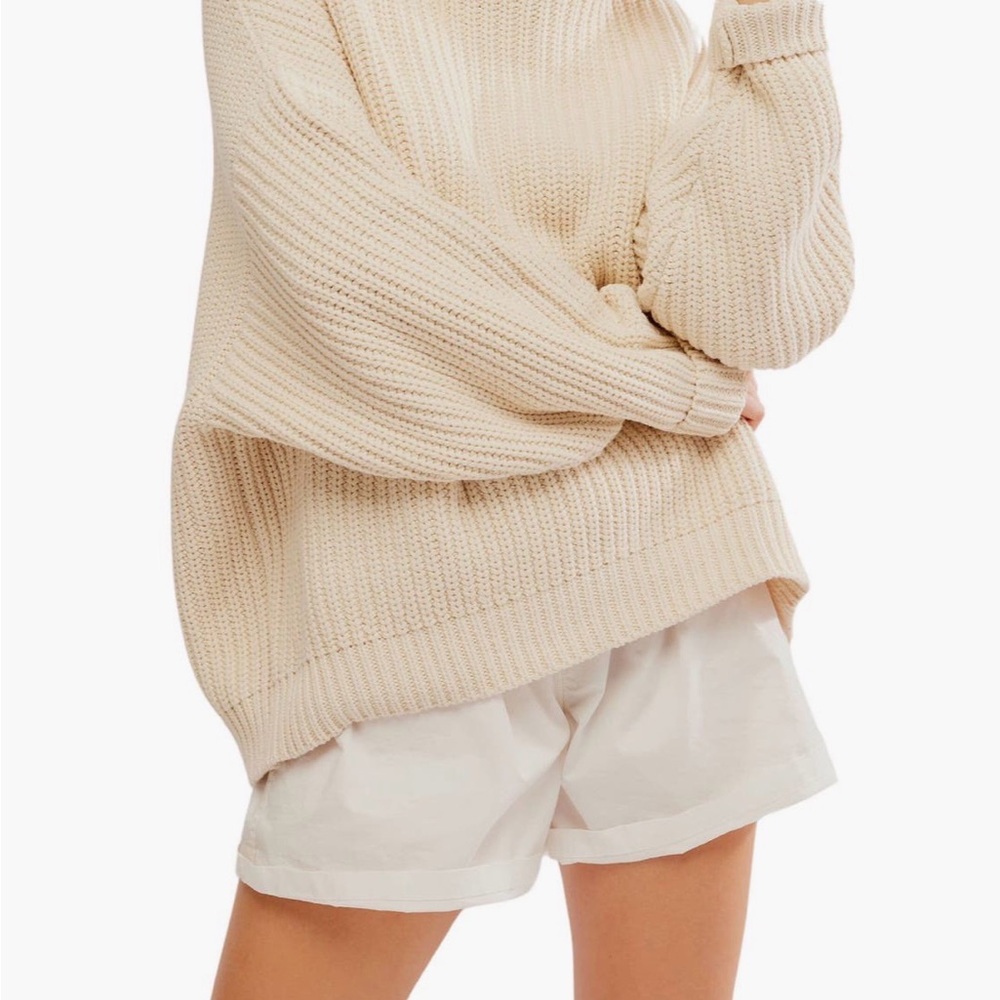 Free People Cream Turtleneck Sweater